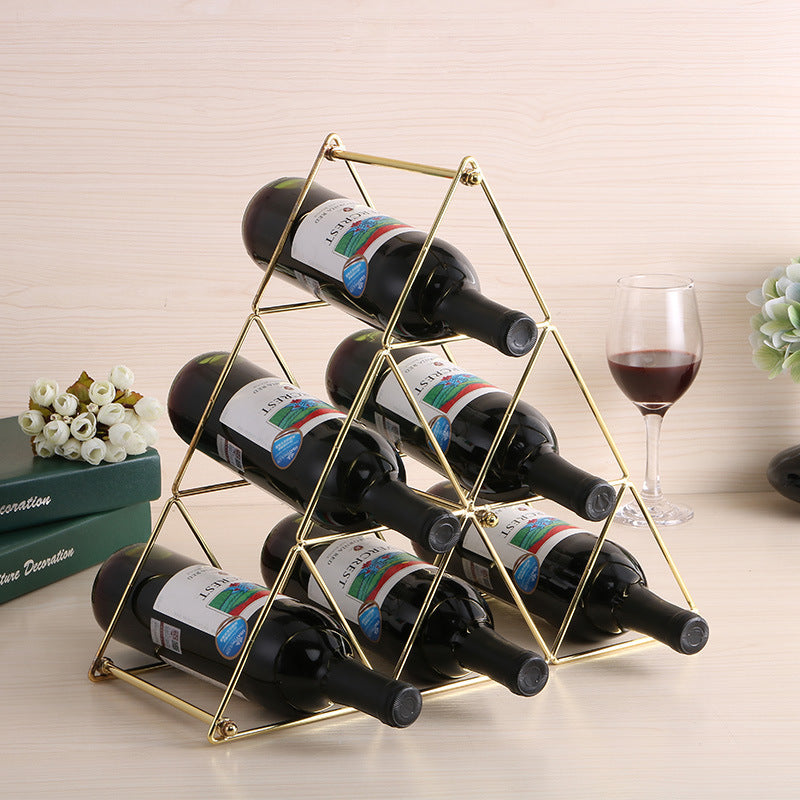 Adornos decorativos creativos para el hogar Estante para vino tinto Tieyi Estante de exhibición para vino con forma de pirámide europea Se puede desmontar y ensamblar