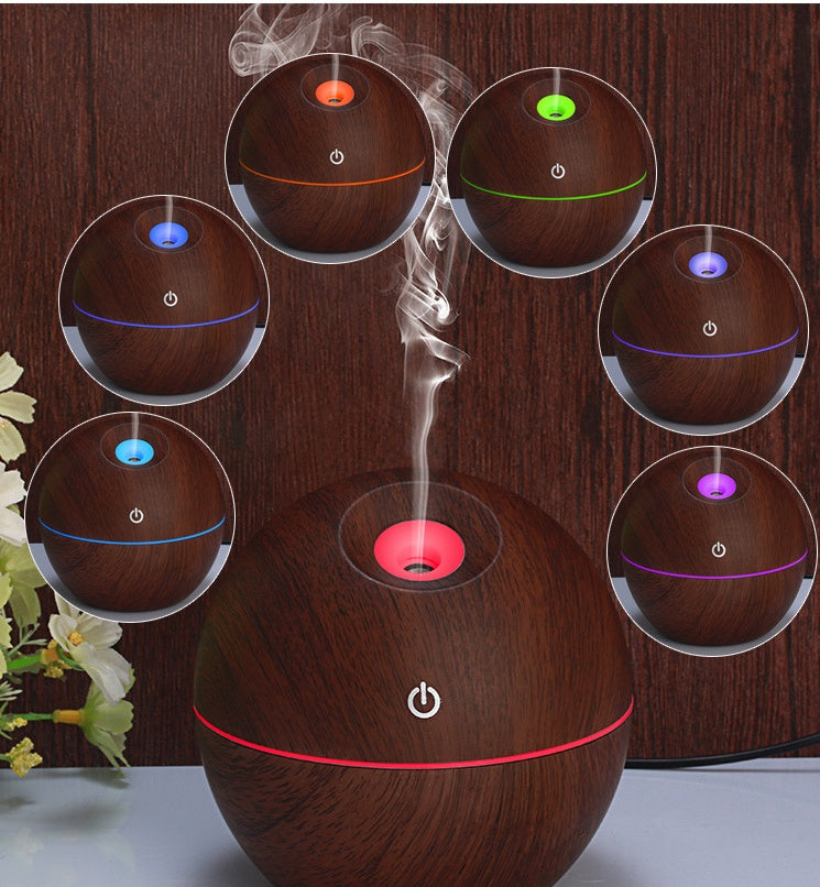 USB Aroma Essential Oil Ultrasonic Cold Steam Diffuser Air Humidifier Purifier 7 Color Change LED