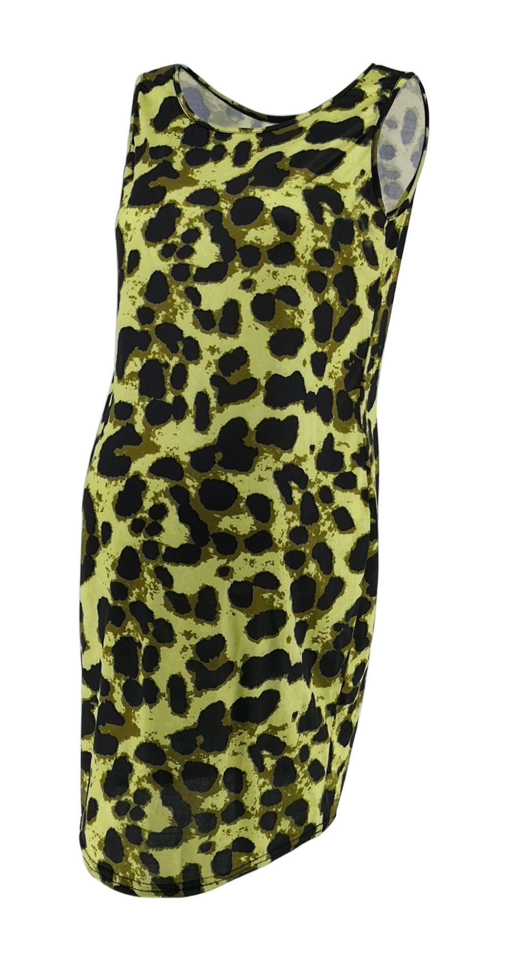 Vestido de leopardo de verano sin mangas para mujeres embarazadas