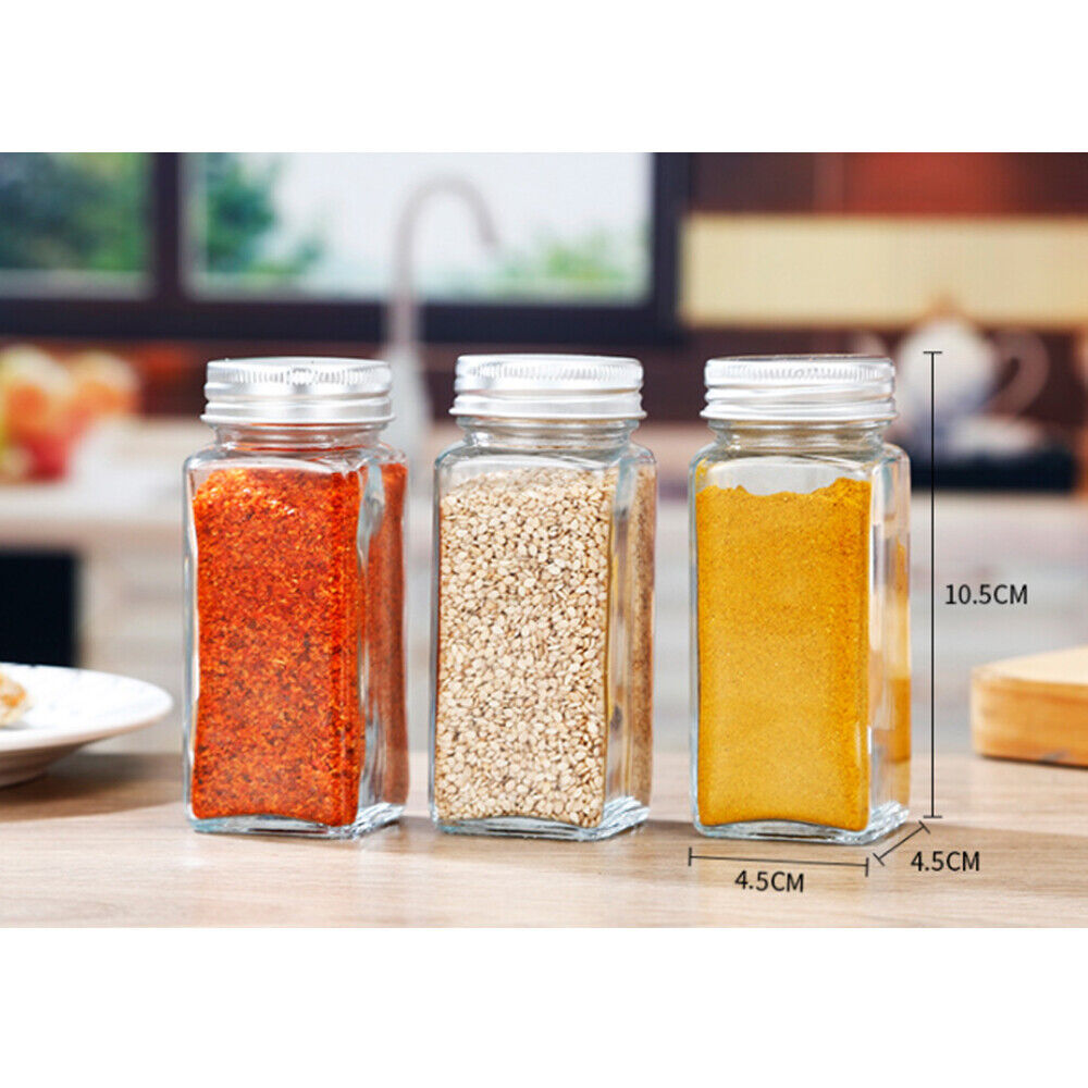 24 Set Storage Jars With Stainless Steel Lid Spice Jars Storage Glass Cans