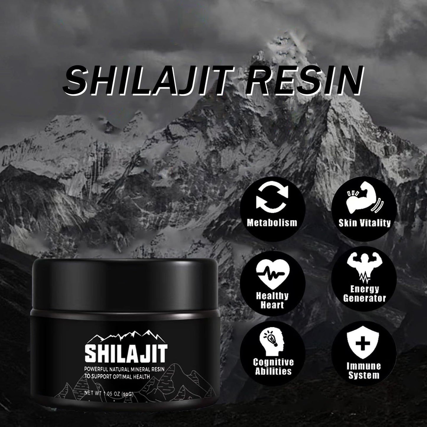 Shilajit Pure Himalayan With 80 Trace Minerals & Fulvic Acid For Energy, Immune Support