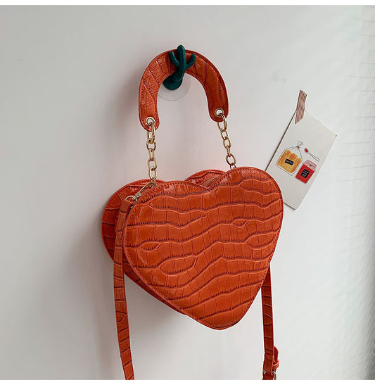 Bolso con forma de corazón Bolso diagonal para mujer con un solo hombro Love