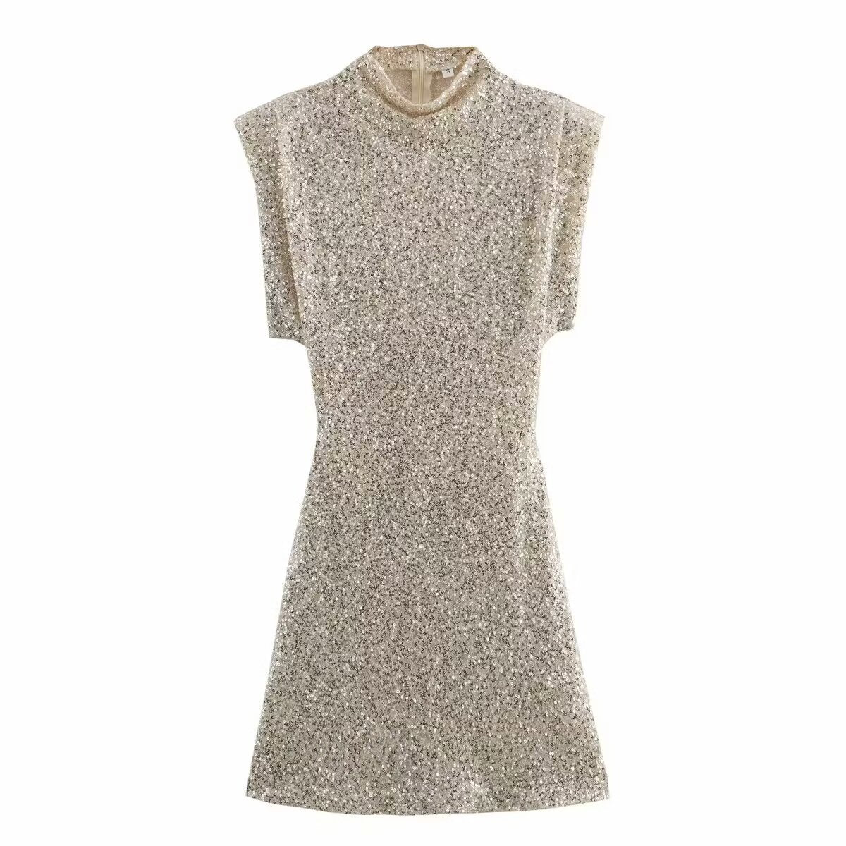 Women's Design Sense Sequin Sleeveless Sequins Dress