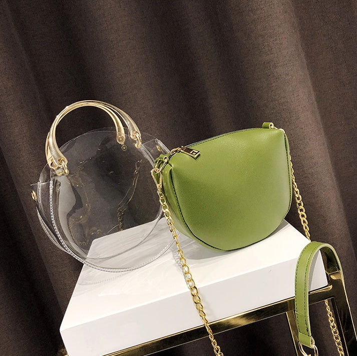 Bolso de mano con cadena Bolso de hombro Bolso transparente