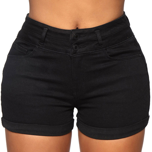 Slim-fit Elastic Hip-lifting Boutique Ladies Denim Shorts