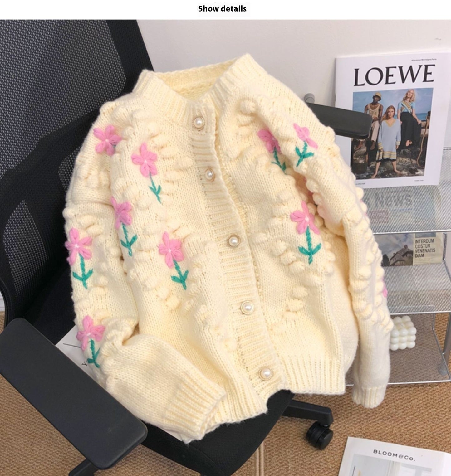 Retro Crochet Short Western Style Knitted Cardigan Korean Style Loose Temperament Lazy Sweater Women