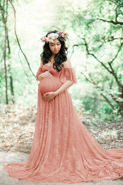 New Maternity Lace Dress Gowns for Photo Shoot Pregnant Dres