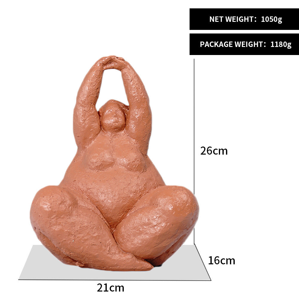 Abstract Art Fat Woman Ornament Character Resin Craft