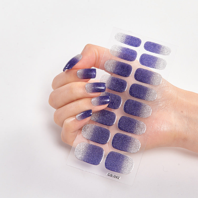 Gradient Onion Powder Manicure Tearable Color Nail Sticker