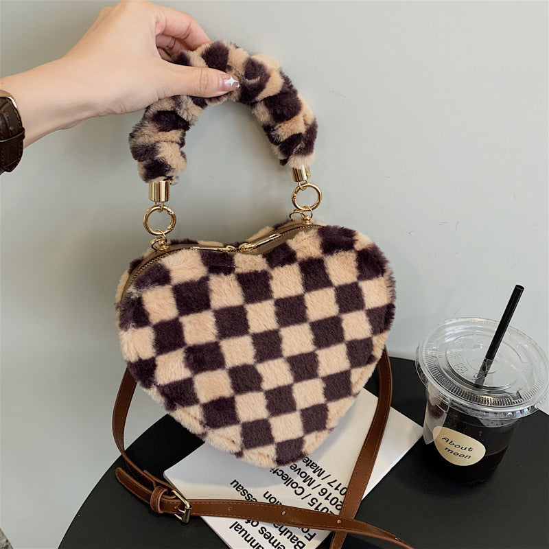 Bolso con forma de corazón Bolso diagonal para mujer con un solo hombro Love