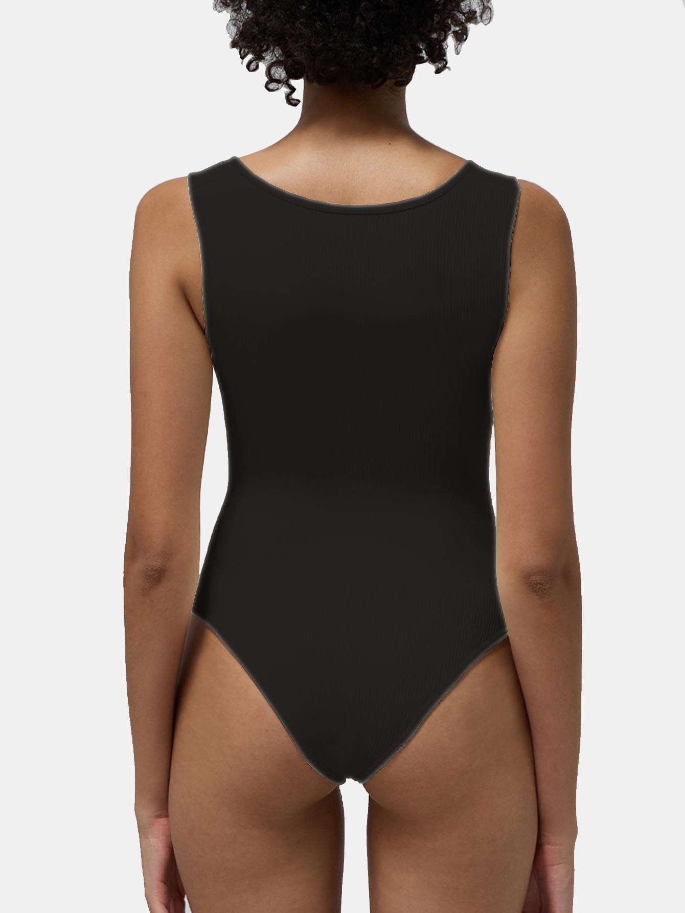 Ensemble une pièce pour femme, body de yoga moulant sans manches à col carré, vêtements de sport pour femme
