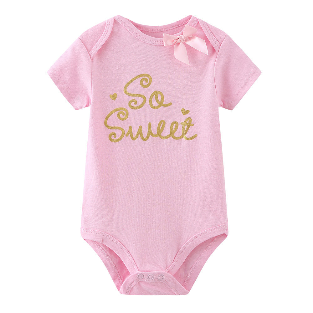 Baby Short Sleeve Triangle Bodysuit Set