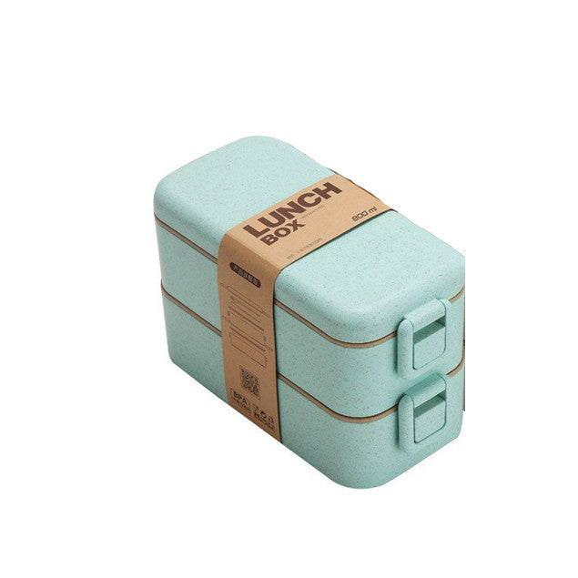 Wheat Straw Lunch Box Japanese Tableware Lunch Box Microwave Oven Student Multi-layer Lunch Box