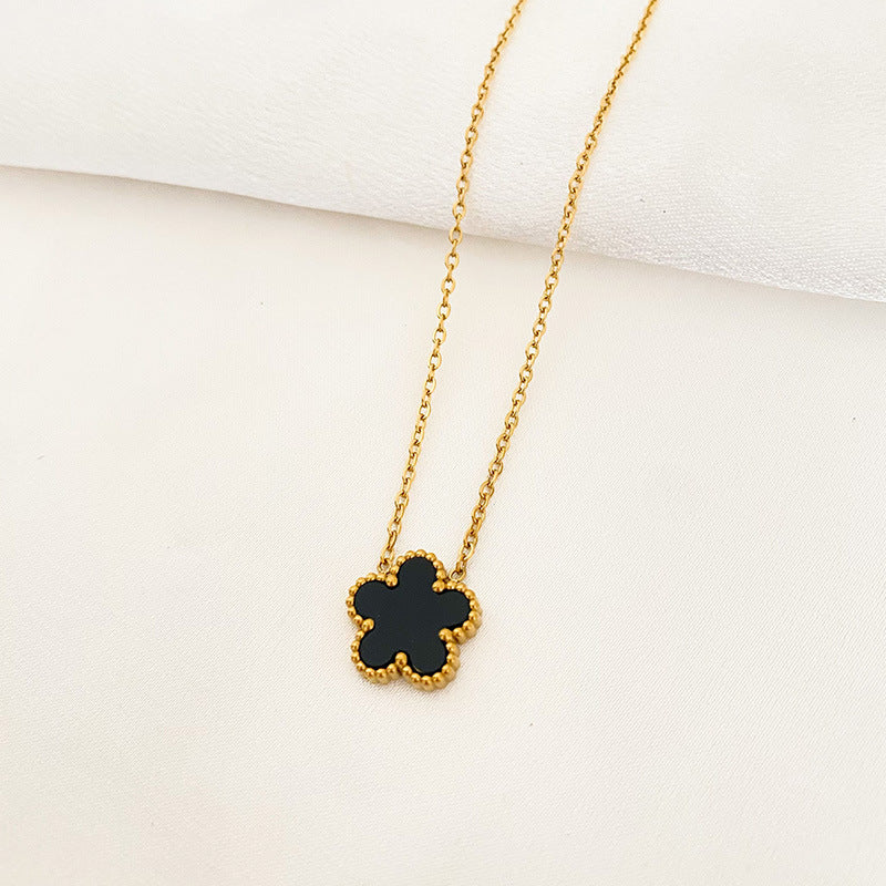 Five-leaf Flower Pendant Necklace Earring Bracelet Suit