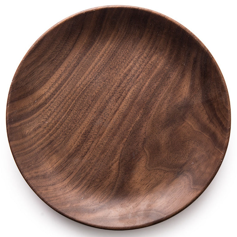 Black Walnut Round Breakfast Wooden Tray