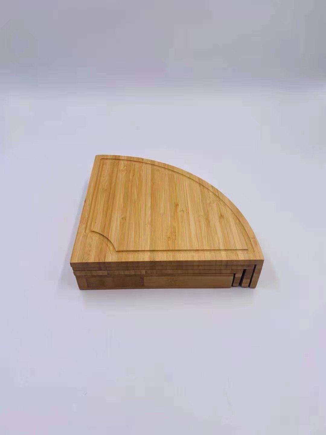 Bamboo Drawer Cheese Cutting Board & Knife Gift Set 13 - Inch Round