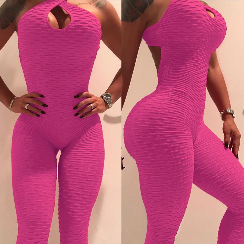 Yoga Jumpsuit Cross Design Backless Tracksuit Full Bodysuit Anti-Cellulite