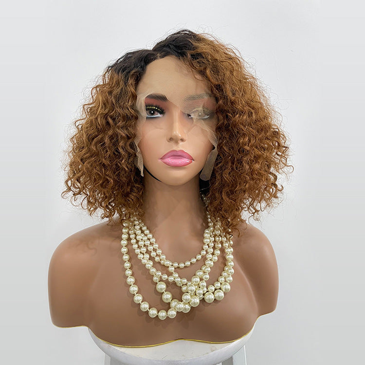 Ombre Curly Bobo 1b30 Human Hair Lace Wig