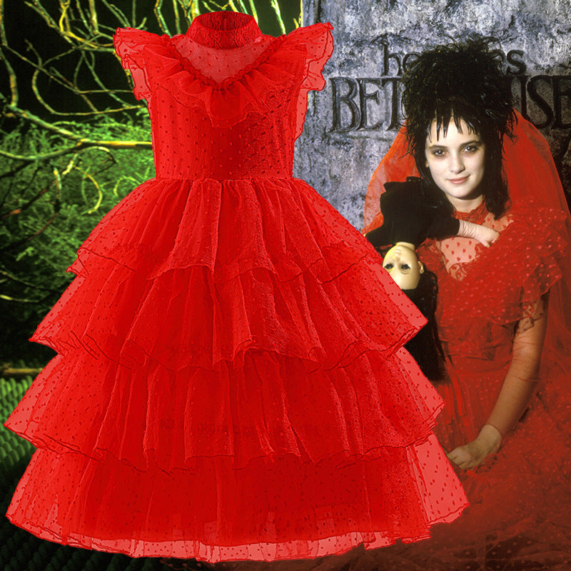 Beetlejuice Girls' Halloween Wedding Dress Formal Dress