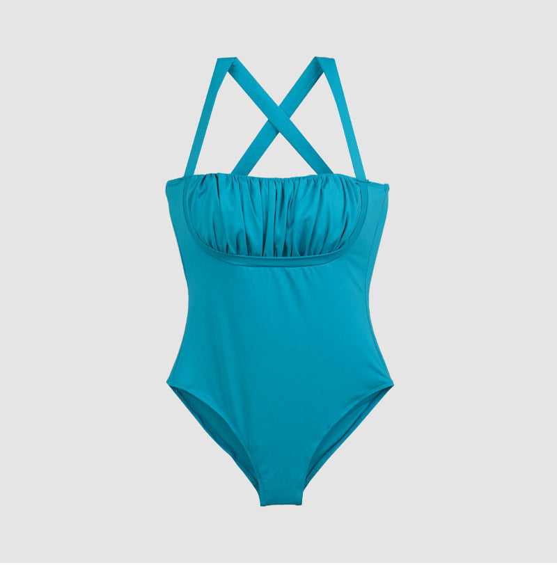 Women's Triangle One-piece Simple Solid Color Swimsuit