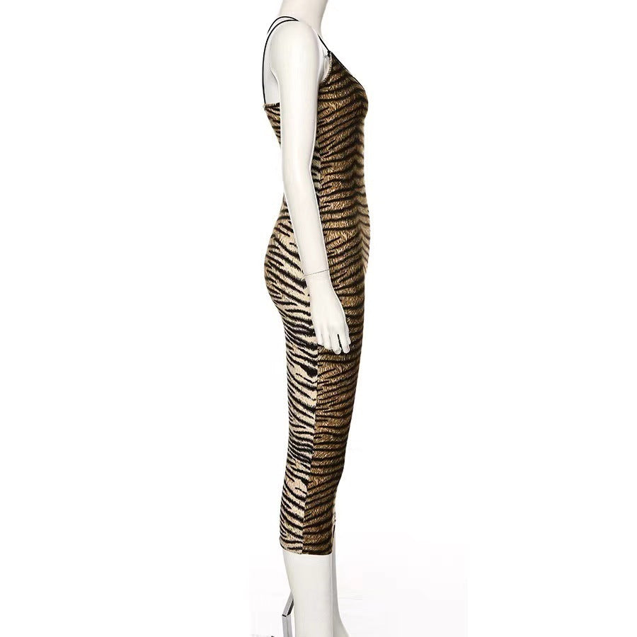 Slim Sexy Leopard Print Tiger Print Dress