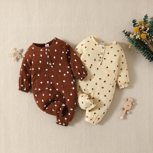 Baby Cotton And Linen Jumpsuit Male And Female Baby