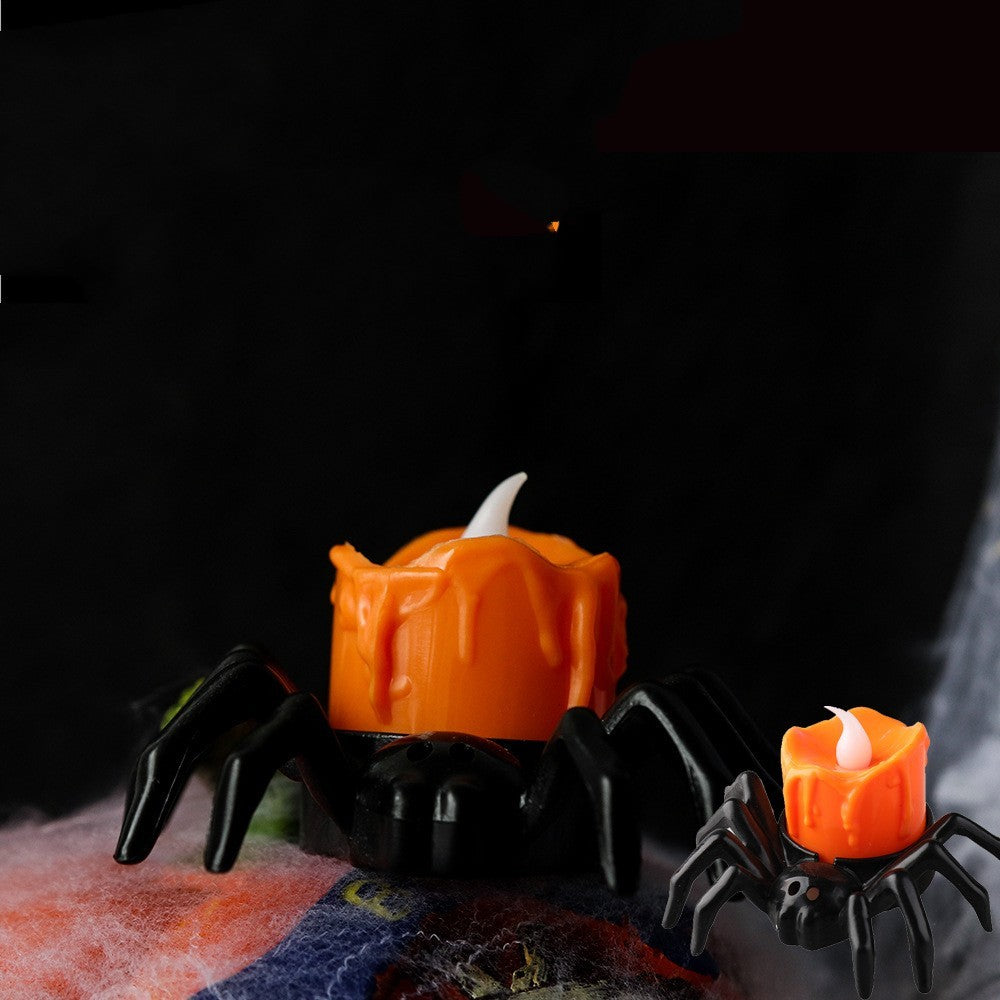 Adornos creativos de candelabros con forma de araña para crear ambiente festivo de Halloween