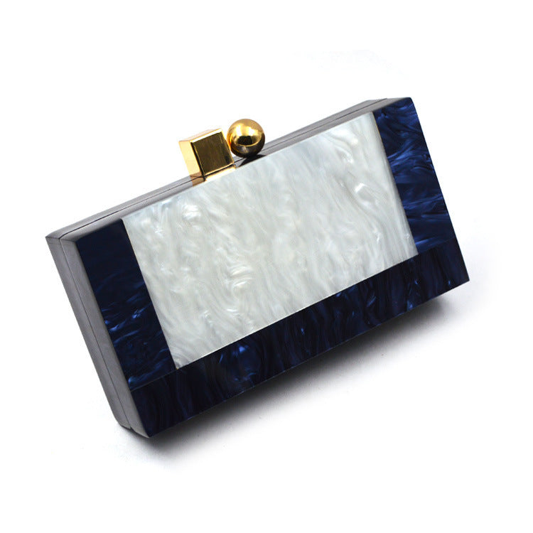 Women's Pearlescent White Vintage Acrylic Patchwork Bag