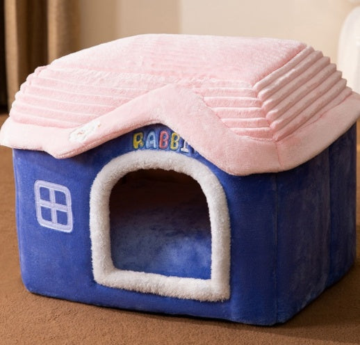 Casa para perros plegable Cama para gatos para mascotas Villa para perros de invierno Perrera para dormir Nido extraíble Sofá cueva cerrado cálido Suministros para mascotas