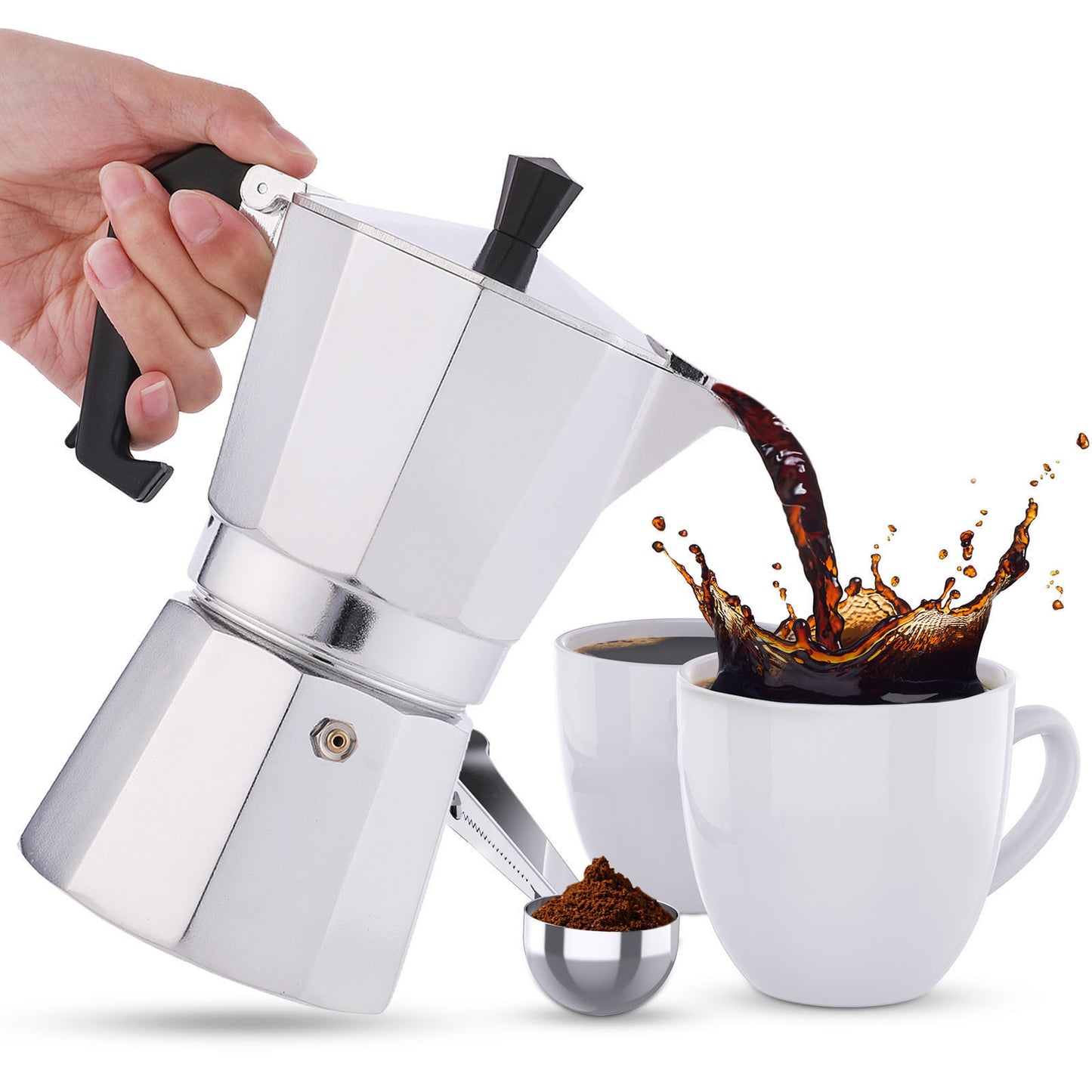 RAINBEAN Cafetera espresso para cocina de 180 ml para 3 tazas de espresso, cafetera italiana Moka Pot