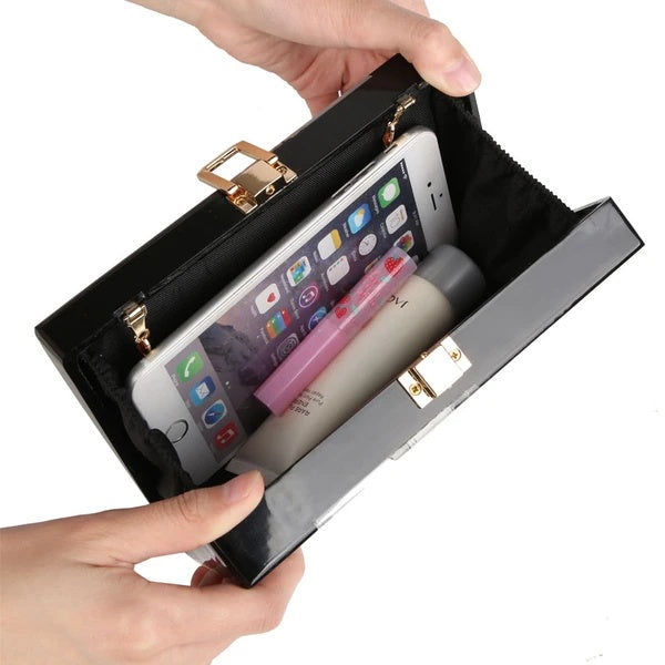 Acrylic Hand Dinner Dress Bag Luxury Marble Phone Clutch