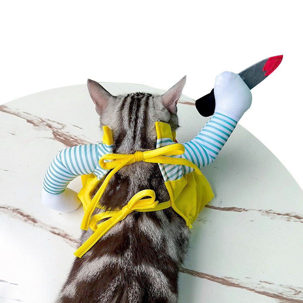 Cat Pet Costume Clothing Creative Yellow Knife Assassin Cat Clothing