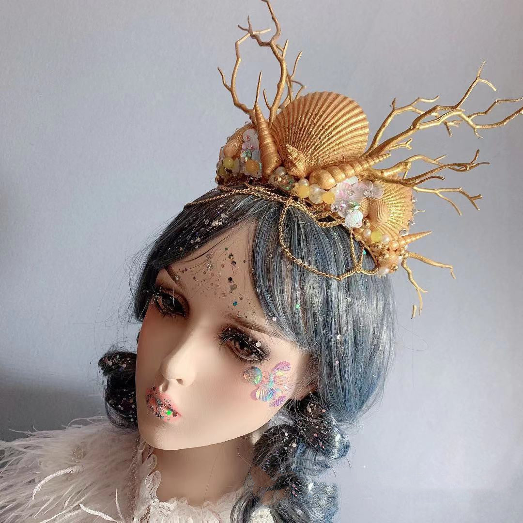 Retro Ocean Wind Mermaid Princess Headdress