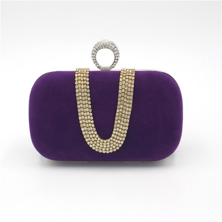 Diamond Evening Bag Velvet Clutch Bridal Dress Bag