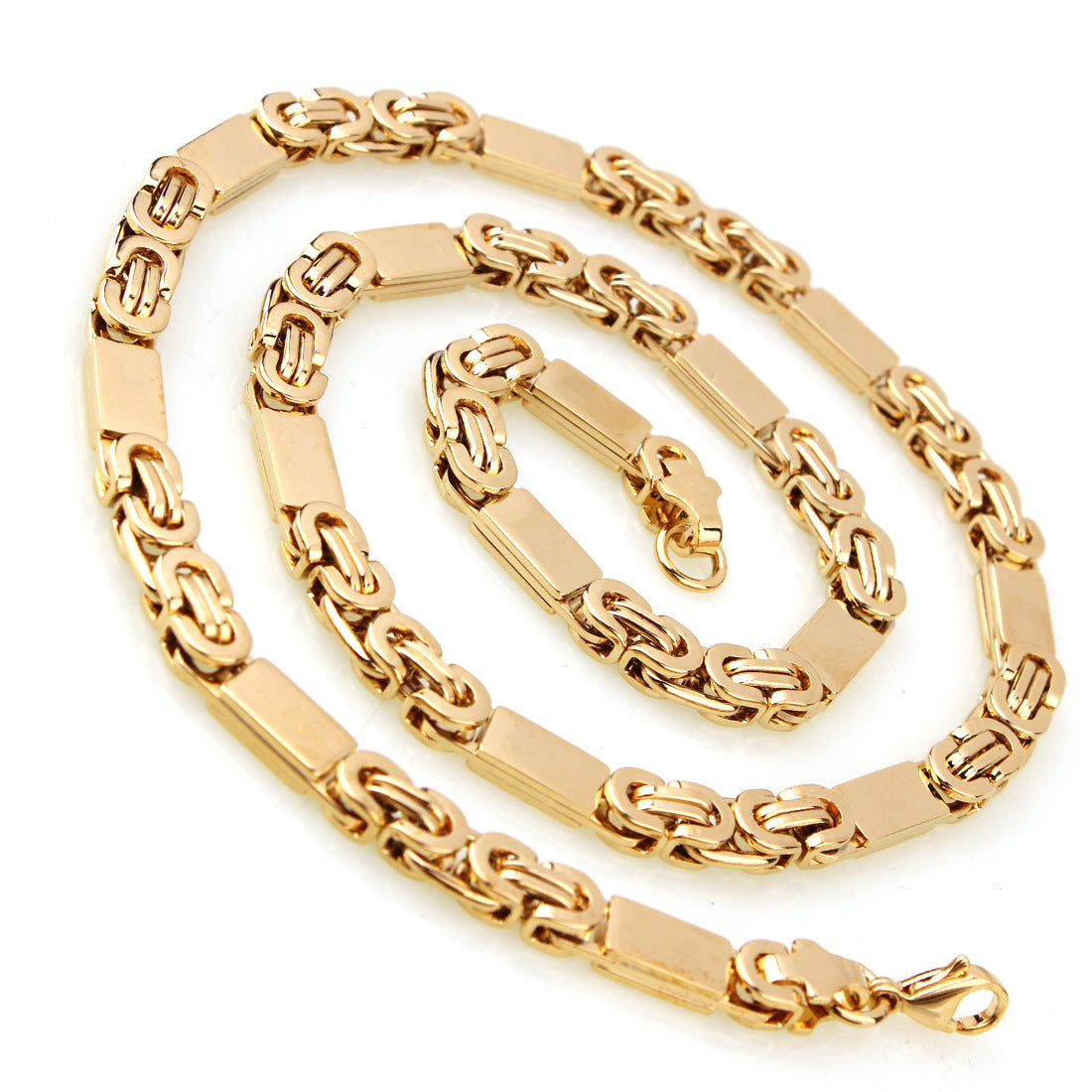 Fashion Stainless Steel Titanium Steel Golden Link Necklace Bracelet Set