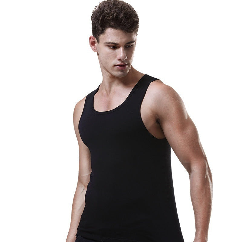 Men's Cotton Sports Vest Workout Sleeveless Bottoming Shirt