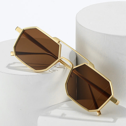 Top Bar Geometric Frame Fashion Sunglasses