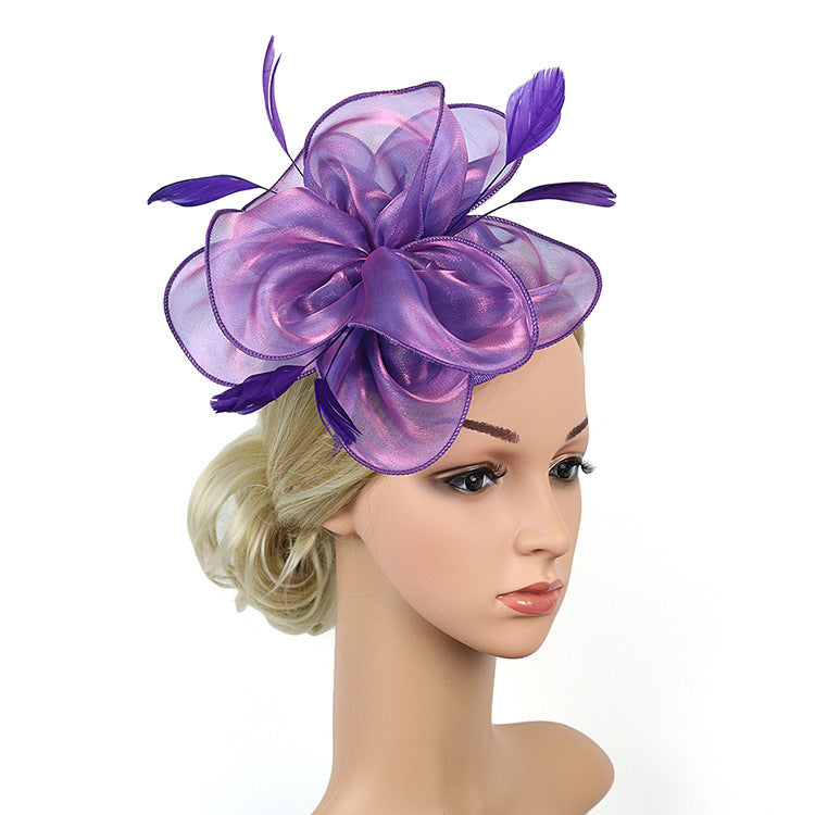 Three-dimensional Flower Hair Ornament With Organza Fabric