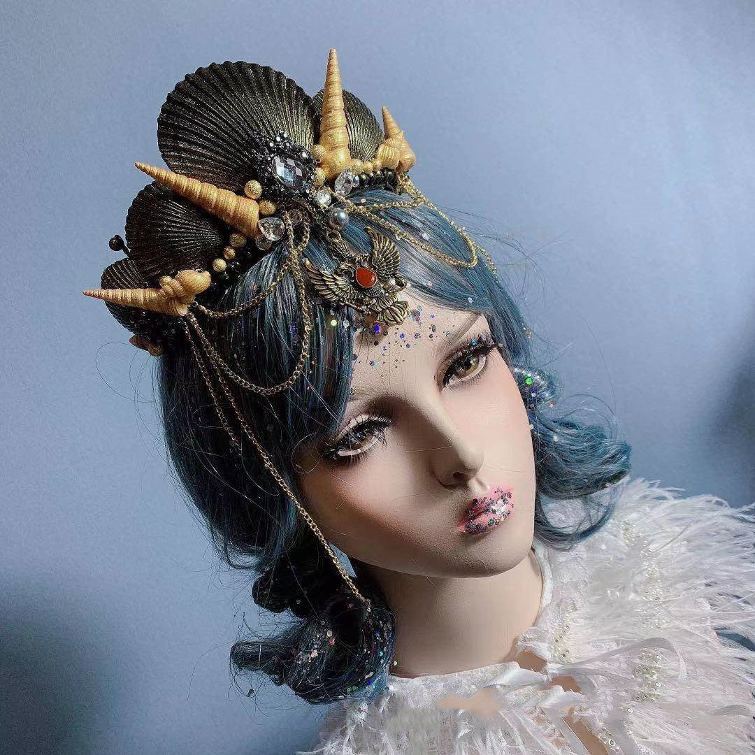 Retro Ocean Wind Mermaid Princess Headdress