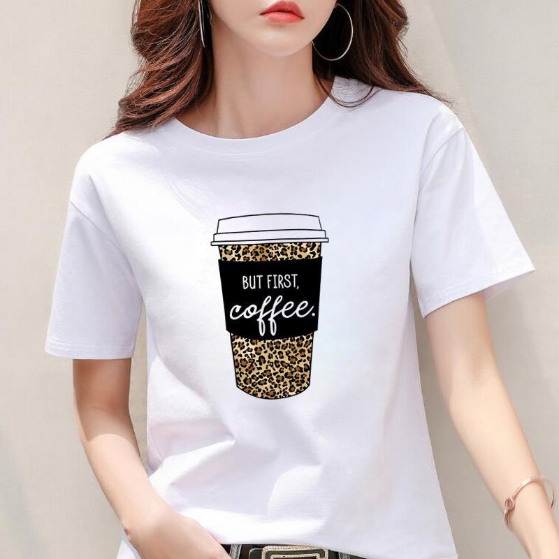 Women's Leopard Print Heart Printing New Short Sleeve