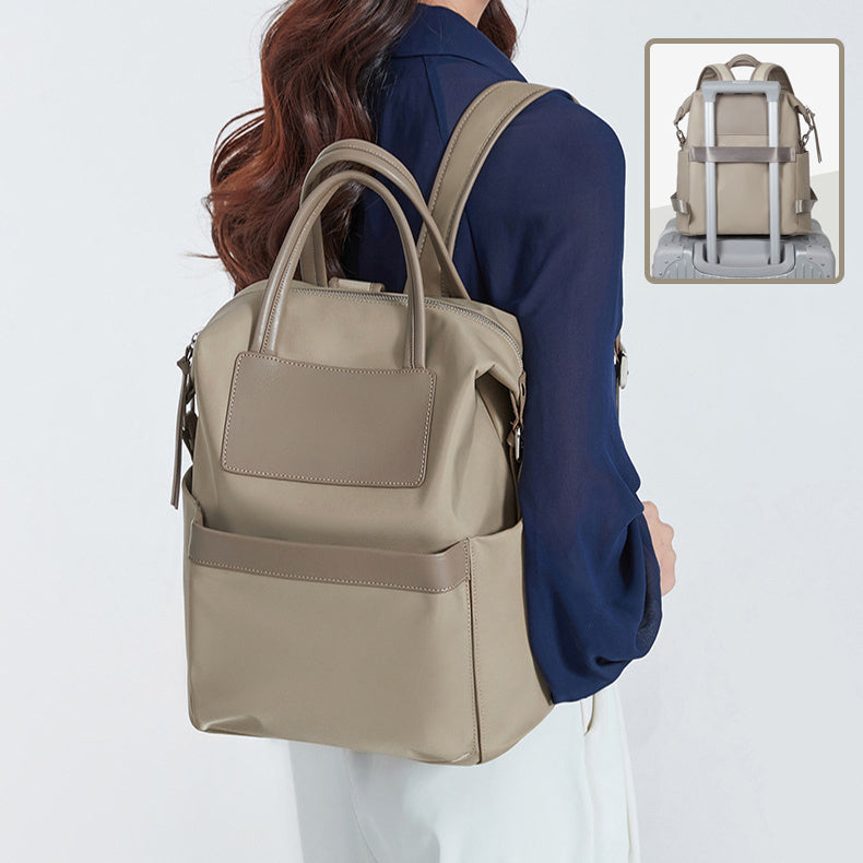 Mochila informal para mujer con diseño de asa de mano, ligera e impermeable, bolso de viaje para ordenador, bolso de mano de gran capacidad