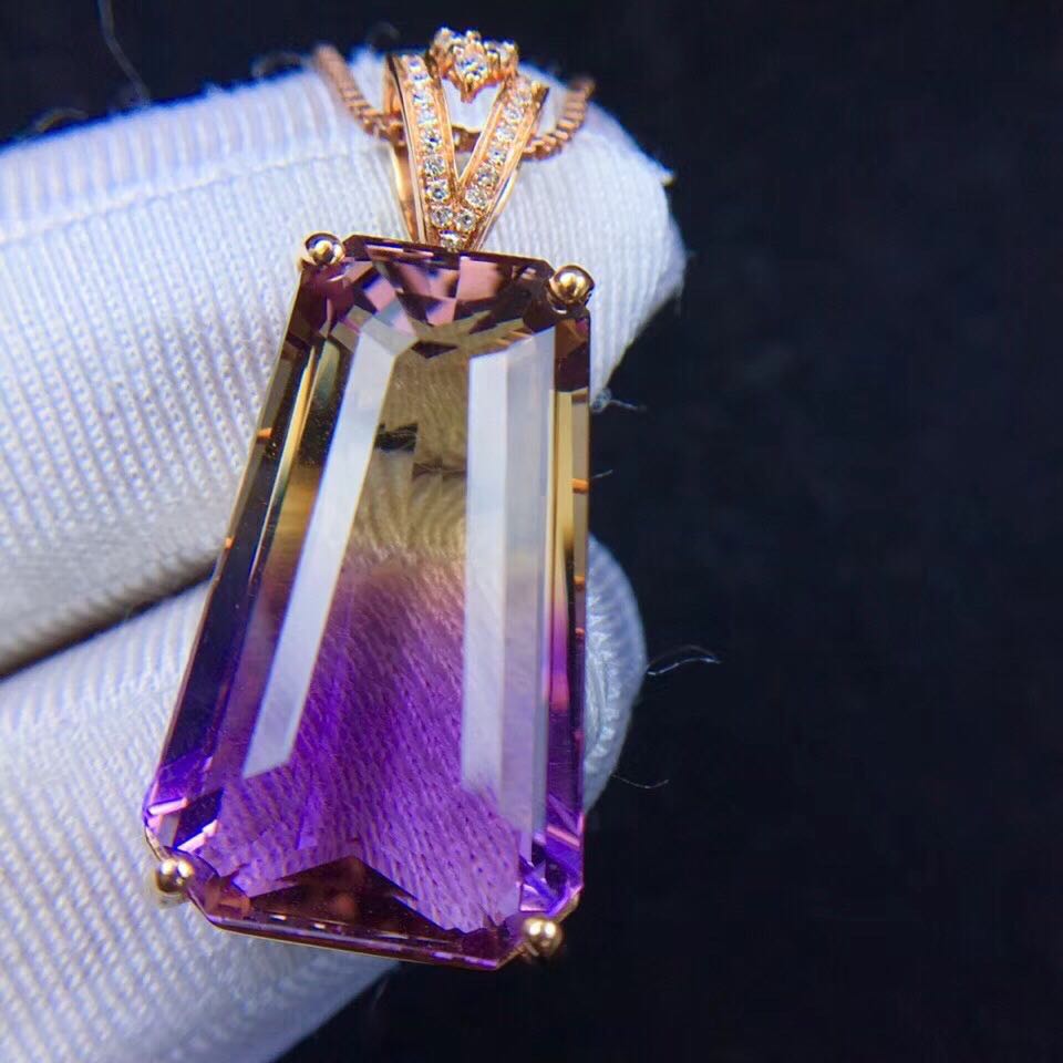 Oversized Ring Face Amethyst Pendant