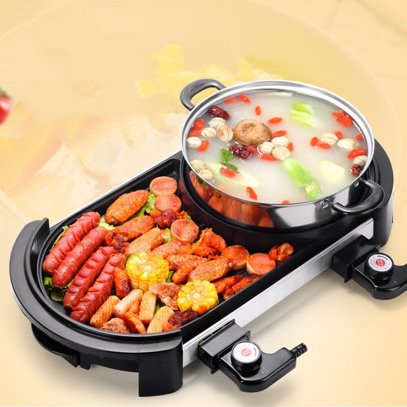 Barbecue Integrated Pot Dual Temperature Control Anti Scalding Electric Hot Pot