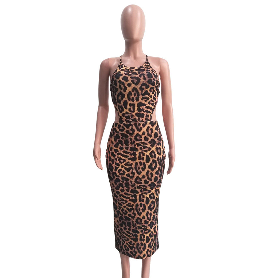 Leopard Print Dress With Suspenders