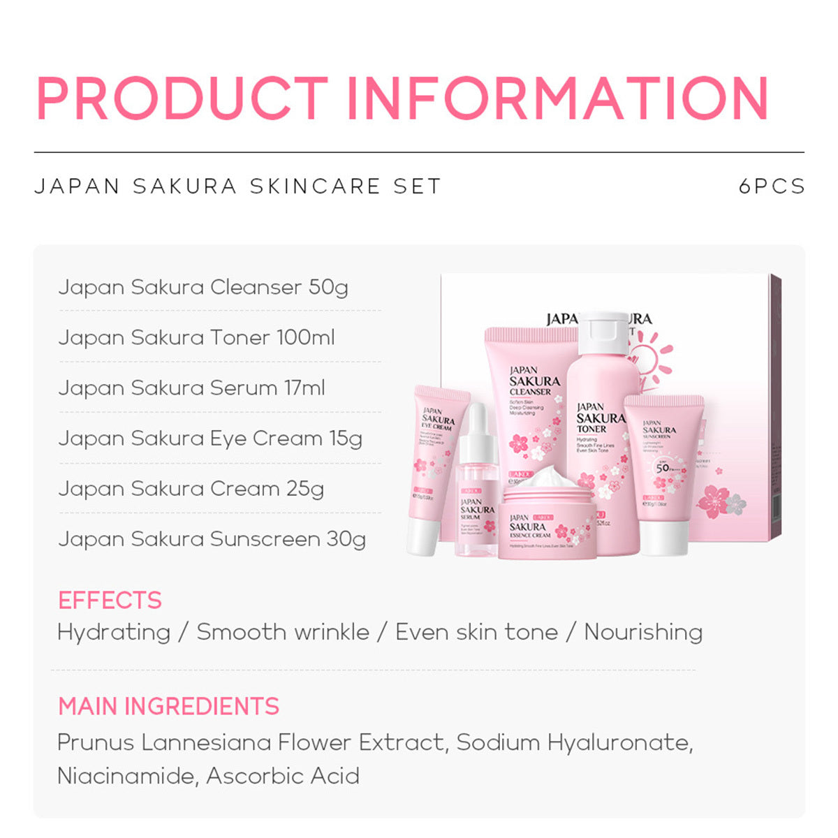 Coffret de soins de la peau JAPAN SAKURA 