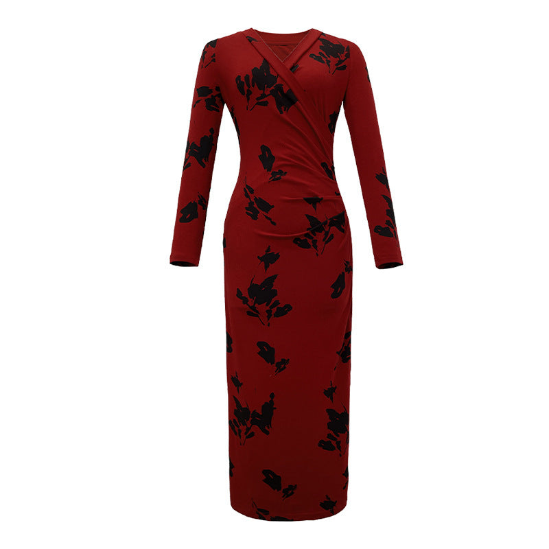 Retro Fashion Print Slim Dress