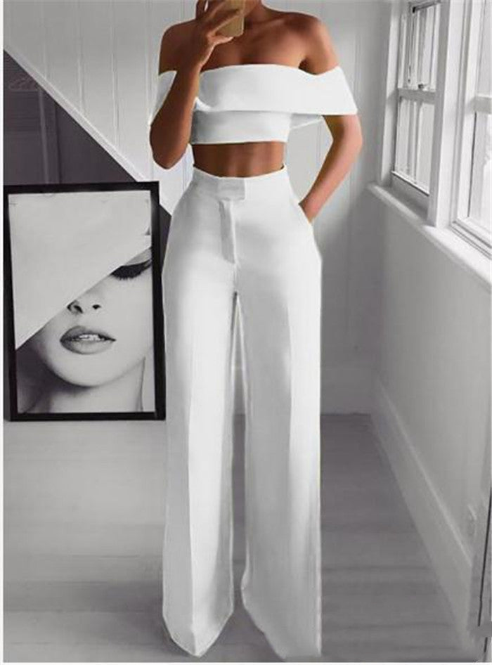 Sexy Top And Trousers Ladies Two-piece Set Women Lady