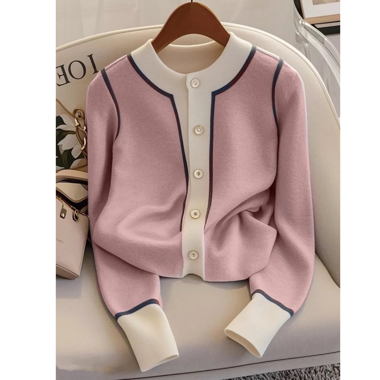 Cold Series Short Fashionable Long Sleeve Sweater Coat Women