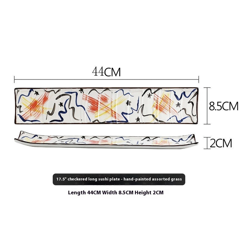 Creative Hand-painted Ceramic Cuisine Sushi Plate