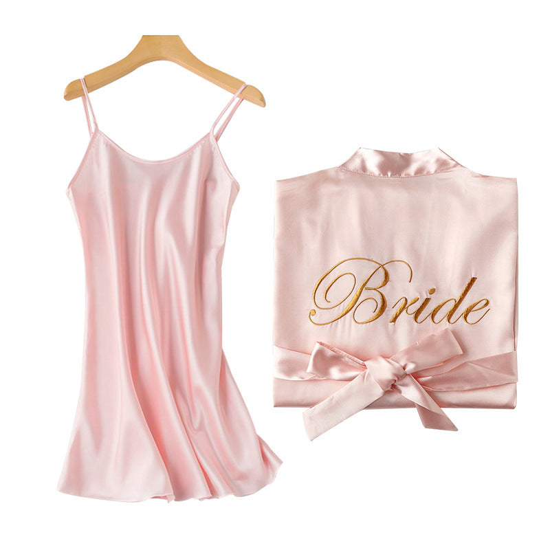 Bridal Bridesmaid Embroidered Suspended Sleepgown